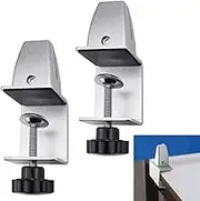 SPEACOUR 2 PCS Desk Divider Clamp Screen Partition Clip Adjustable Desktop Privacy Panel Clip Aluminum Desk Partition Support Brackets Sneeze Guard Support Clamp Office Desk Shield Clamp, C Shape