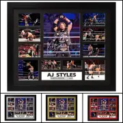 AJ Styles Signed Framed Limited Edition Memorabilia V2 - Multiple Variations