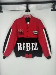 Rebel Racing Jacket Snap Button Up Quilted Lined Pacsun Streetwear Cars Small