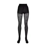 Hector pattern sheer tights S Black