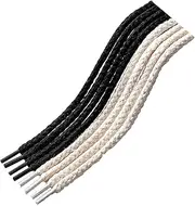 [Craoopii] Thick Rope Laces for Air Force 1,Set of Black and White-Chunky Twisted Shoelaces for AF1 Sneaker Shoes