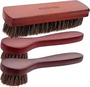 Healvian 3Pcs Boot Cleaning Kit with Handle Horsehair Brushes for Shoes Furniture Car Seats Dust Dirt Removal Comfortable Grip for Easy Use