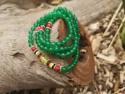 Green agate 108 Mala Bead, Mala Necklace, Peace, Strength, Harmony, Safety