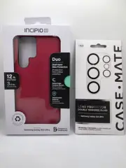 ️ Incipio Case (Red) + Case-Mate Lens Protector | Galaxy S23 Ultra