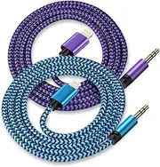 [2Pack/3.3ft] Lightning to 3.5mm iPhone Aux Cord, [ Mfi Certified] iPhone Aux Audio Cable for Car Home Stereo Speaker Headphone Compatible with iPhone 14 13 12 11 Pro Max Mini XR XS 8 iPad iPod