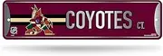 Rico Industries NHL Hockey Arizona Coyotes Metal Street Sign 4" x 15" Home Décor - Bedroom - Office - Man Cave