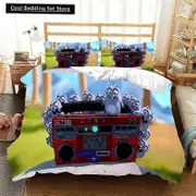 v1128 Bed Sheets G-Grizzy and The Lemmings Bedding Set Duvet Cover Comforter Bed Single Twin Full Queen Youth Kids Girl Boys Gift Bed Sheets 3-Piece B