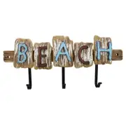 Wooden Wall Hooks Nautical Decor Hanging Letters Sign Beach Themed Coat Towel...