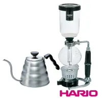 在飛比找momo購物網優惠-【HARIO】虹吸式咖啡壺TCA-3一組+不鏽鋼細口壺1.2