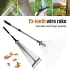 165cm Metal Telescopic Rake Leaf Leaves Grass Weed Lawn Garden Adjustable Rake