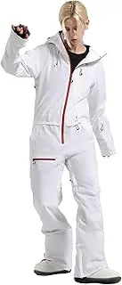 [IMPHUT] Women's One Piece Ski Suits Waterproof Windproof Women's Snowsuit Insulated Ski Jumpsuit for Snow Sports