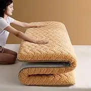 Japanese Floor Mattress Tatami Mat Foldable Futon Mattress Roll Up Mattress Single Double Sleeping Mattress LLCDZR(Grey,120x200cm(47 * 79in))