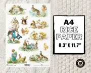 Retro Easter #1 | A4 Rice Paper | ITD Collection | Decoupage Paper | Rabbits