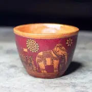 Clay Pottery Miniature Vase Asian Museum Replica Uniqe Decorative Collectible -S