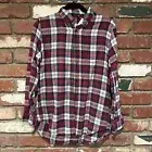 NEW Brandy Melville Plaid Flannel Button Down Long Sleeve Shirt One Size