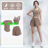 在飛比找樂天市場購物網優惠-瑜伽服套裝女高強度跑步前拉鏈運動內衣聚攏瑜伽背心文胸健身衣夏