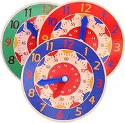 Kisangel Teaching Clock for Boys and Girls Wooden Teaching Clock Boys and Girls Toy Toy