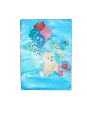 Winnie the Pooh-Nursery Bear Acrylic painting- Mini-Canvas panel_ Size 5in.x7in.