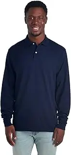[Jerzees] Men's White 2XL Long Sleeve Polo Sports Shirt