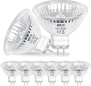 EASYIVY MR16 halogen bulb 12V 50W GU5.3 halogen spot dimmable, 8 pieces GU5.3 halogen spot on Bi-Pin base with glass cover Warm white 2700K for recessed track lighting
