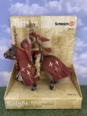 Schleich Ritter Knight Red Fleur De Lis Tournament Knight On Horse 70019