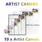10x Large Artist Blank Canvas Oil Acrylic Painting 50X60 Stretched Canvases Art