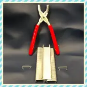 Hog Ring Pliers & STAINLESS STEEL COLLATED Hog Rings 3/4" Seat Upholstery Fences