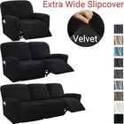 Recliner Sofa Chair Covers Extra Wide Velvet XL Size Sofa Slipcover Side Pocket