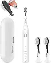 Ultrasonic Toothbrushes, Low-Noise UltraSonic Electric Toothbrush for Adults, 50 Days Battery Life Electronic Toothbrush, IPX7 Waterproof Toothbrush, Best for Travelling or Business (White)