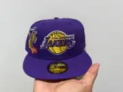 Los Angeles Lakers NBA NE West Coast Patch Purple Yellow Fitted Hat - New