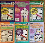 Lot of 6 Dell Penny Press Crossword Puzzle Books Pocket Good Time Fun Solve D19