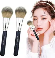 2 PACK Blush Brush for Makeup, Professional Makeup Brush for Setting Powder, Blush & Bronzer, Soft Bristles Powders Fluffy Large Powder Brush Vegan Synthetic Black