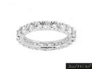 Real 4.50Ct Round Diamond Shared Prong Eternity Anniversary Band Ring 18k H SI2