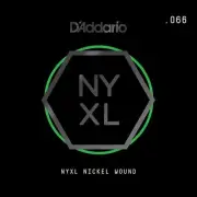 D'Addario NYXL Nickel Wound Electric Guitar Single String, .066