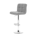 2x Bar Stools Fabric Gas Lift Grey Artiss