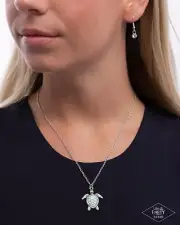 paparazzi necklace and earring set - Turtle Tourist - Green