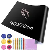 Zocipro Blackboard Film Magnetic Self-Adhesive 40 x 70 cm Magnetic Film with 6 Dustless Chalks and 6 Magnets, Decal Film Chalkboard, Chalk Film Children's Wall Film for Fridge Children's Room for DIY