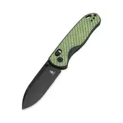 NEW Kizer Drop Bear Green Carbon Fibre G10 Scales with Nitro-V Steel Pocket Fold