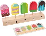 ZUNOXAZ 1set Wooden Ice Cream Pretend Play Toy for Boy Girl Fun Cartoon to Creativity and Logical Thinking for Parent-boy Girl Interaction and Family Bonding