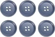 uxcell 6pcs Sewing Button 30mm (1.18") 4 Holes Resin Round Craft Replacement Buttons for Clothing DIY Crafts Decoration, Blue