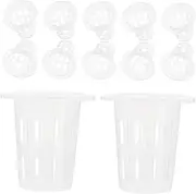 Gatuida Hydroponic Net Cups 60pcs Plastic Planting Pots Root Fixing Stakes Easy for Plant Roots