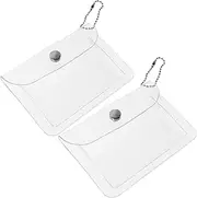 [TEMPNAP] 2pcs PVC Key Case Coin Storage Bag Practical Storage Pouch for Travel Bag