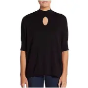 Catherine Malandrino 'Tania' Keyhole Black Top Sweater S Over-sized NWT $98