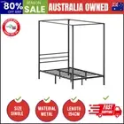 Metal Canopy Bed Frame Single Size Platform