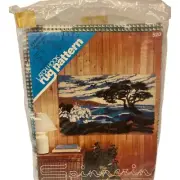 VTG Spinnerin Latch Hook Rug Pattern 1970'S Tree Landscape Retro Hippie 36×58