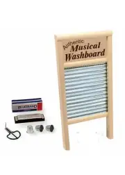 Trophy Country Jamboree Set Musical Washboard, Harmonica, Jaw Harp, Thimbles