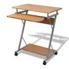 Compact Computer Desk with Pull-out Keyboard Tray Brown vidaXL