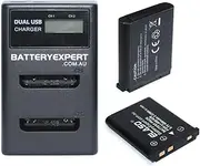 ELASO Replacement Battery 2-Pack and LCD Dual Charger for Olympus LI-42B LI-40B, Fujifilm NP-45 NP-45A NP-45B NP-45S, Nikon EN-EL10, Kodak KLIC-7006, Casio NP-80, Pentax D-Li63 D-Li108, Ricoh DS-6365