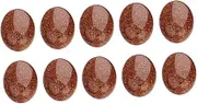 BATHVEVE 10pcs Oval Stone Flat Back Patches DIY Gemstone Jewelry Accessories Retro Chic Design for Earring and Craft Making Durable and Safe Material Eye Catching Decoration