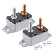 2 Set 12-24V 40A Auto Reset Circuit Breaker with Screws for Boat Car Speaker